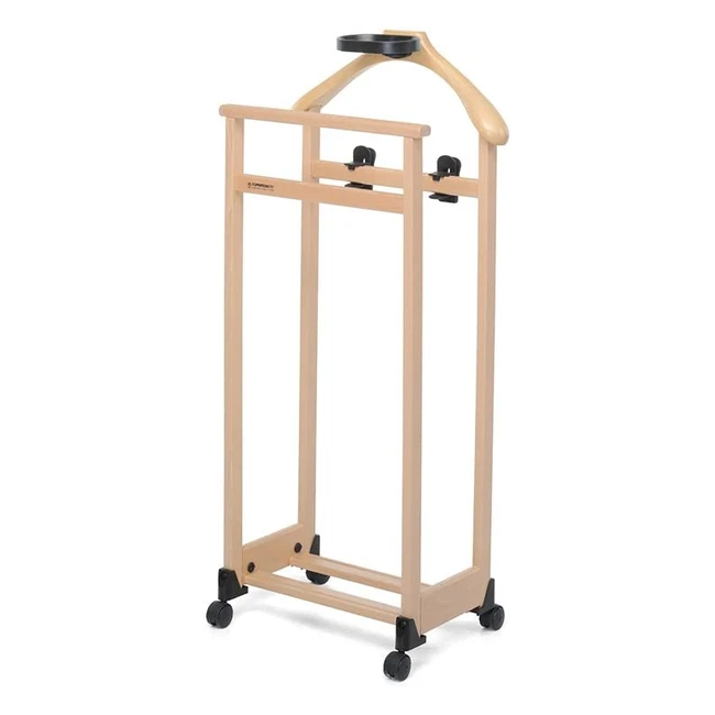 Indossatore Foppapedretti Lindossatore Naturale - Struttura in Legno Massiccio, Vaschetta Portaoggetti, Pinze Appendigonna Regolabili