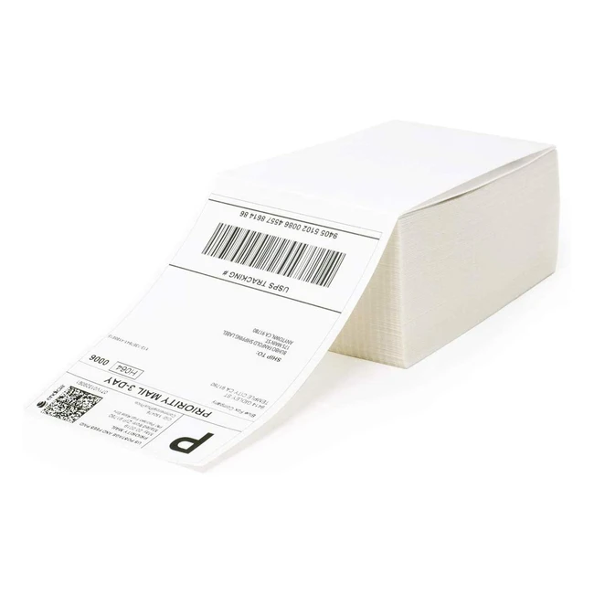 Netum 4x6 Fanfold Direct Thermal Labels - 500 Labels, Perforated, Permanent Adhesive