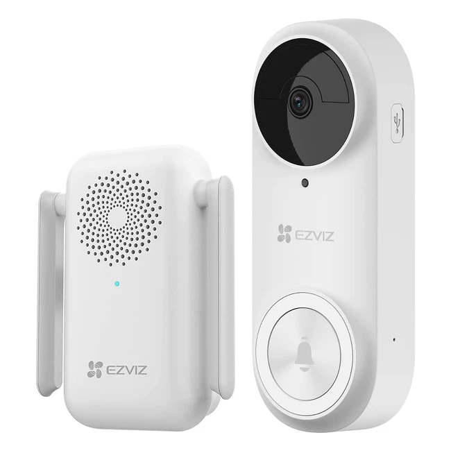 EZVIZ DB2 Kit: 2K Video Doorbell with AI Human Detection, 4-Month Battery Life, 2-Way Audio, Weatherproof