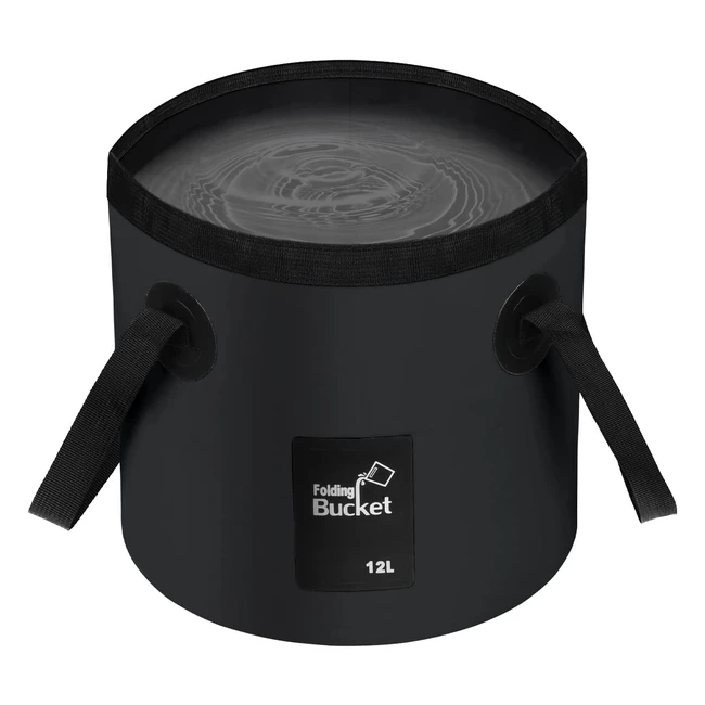 Igreely Folding Bucket - Portable 12L Camping Storage Container for Traveling, Hiking, Fishing, and Gardening