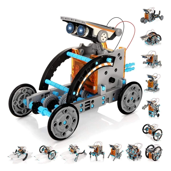 Winique Solar Robots 14-in-1 STEM Educational Kit for Kids Aged 10+ | 190 Pieces DIY Assembly Robotic Set