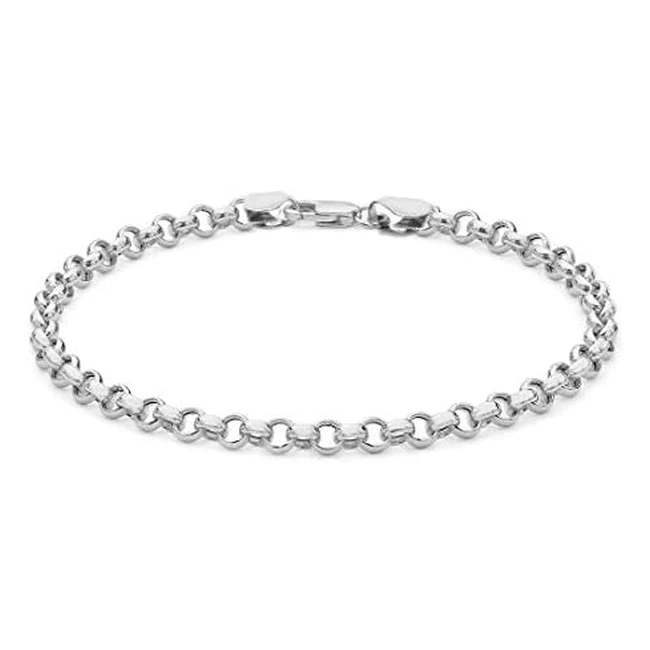 Tuscany Silver Womens 925 Sterling Silver Belcher Charm Bracelet - Hypoallergen