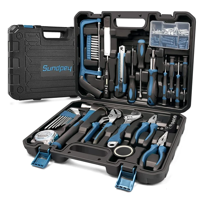 Caja de herramientas completa Sundpey - 148 piezas con destornilladores de precisión, sierra mini, alicates y cinta métrica para hogar o garaje
