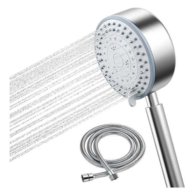 Pommeau de douche inoxydable anti-calcaire haute pression 4 modes économiseur d'eau avec tuyau flexible 2m