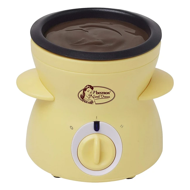 Bestron Retro Chocolate Fondue - Schokoladenfondue Set für gemeinsames Naschen