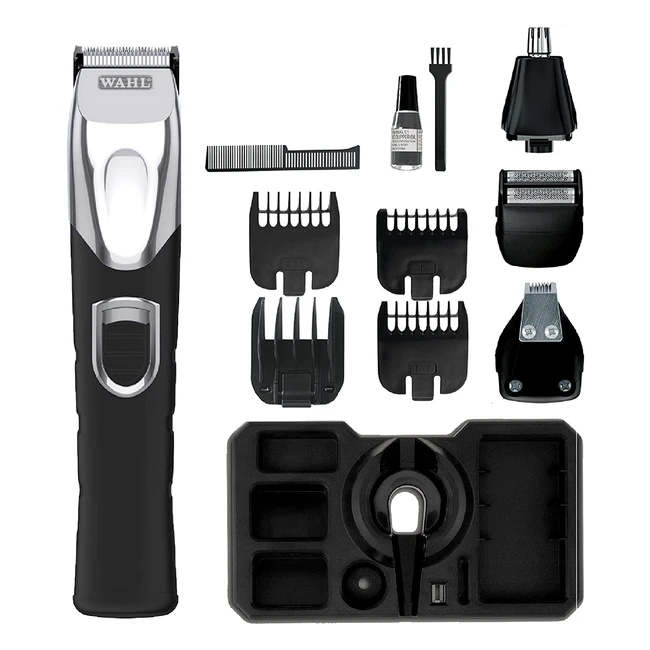 Wahl Precision 4in1 Hair Trimmer for Men - Cordless Beard and Stubble Trimmers with Washable Heads and Male Grooming Set