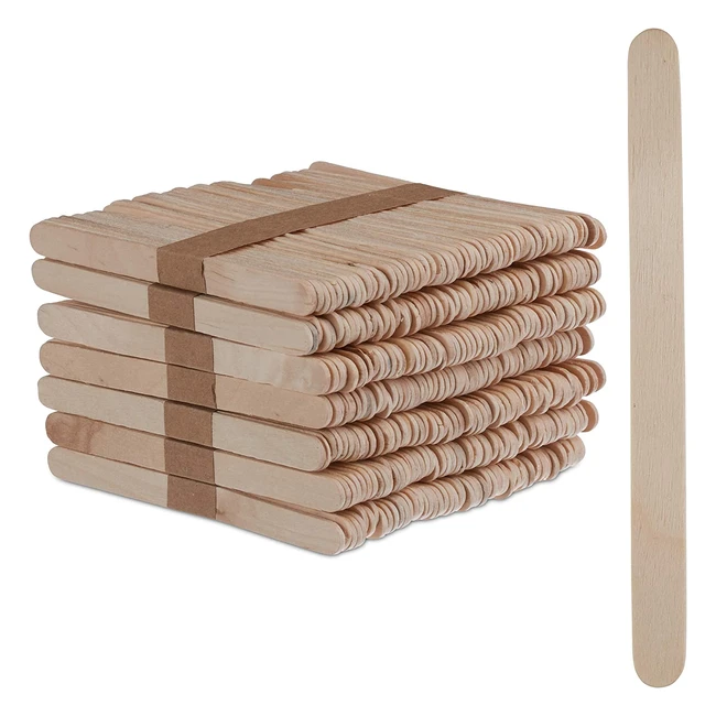 Set de 500 Palitos Helado de Madera Marrón 115x1cm - Ideal para Manualidades, Cocinar y Preparar Helados Caseros