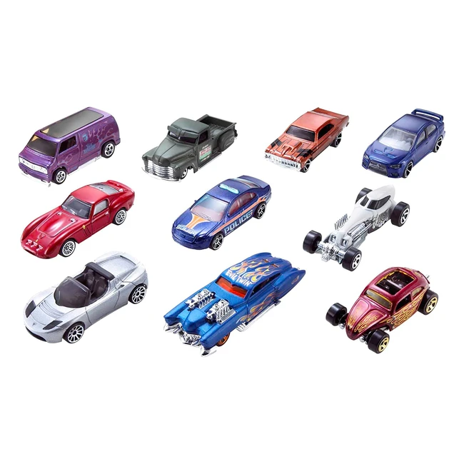 Hot Wheels 10er Pack mit exklusivem Auto - verschiedene Stile Referenznummer H