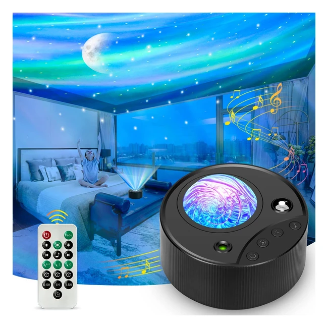 iBell LED Star Projector Night Light 3 in 1 - Aurora Galaxy Projector with White Noise Soothes Sleep