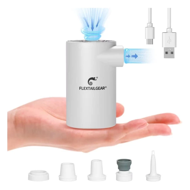 Bomba de aire eléctrica Flextailgear Evo con batería recargable de 3800mAh - Inflador portátil para colchones de alta presión 45kPa