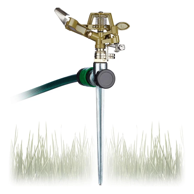 Irrigatore ad Impulsi da Giardino Circolare Relaxdays - Grande Superficie 700m² - Raggio 15m - Verde