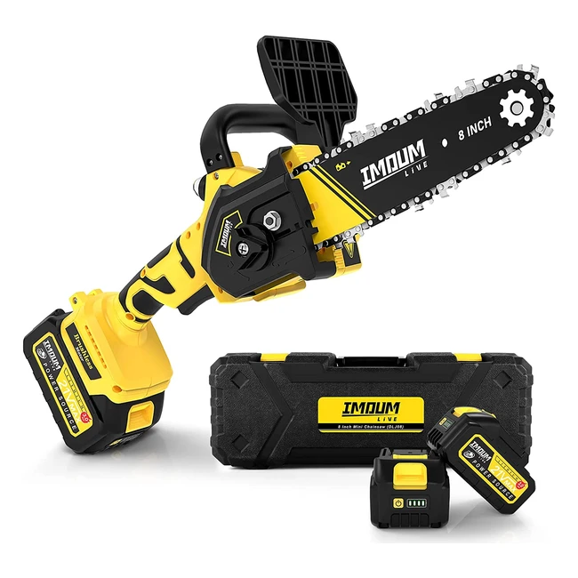 Motosierra sin cable de 8 pulgadas, 85% más potente, vida útil 360% más larga, batería de 21V 30Ah, sistema de lubricación y ajuste de cadena mejorado