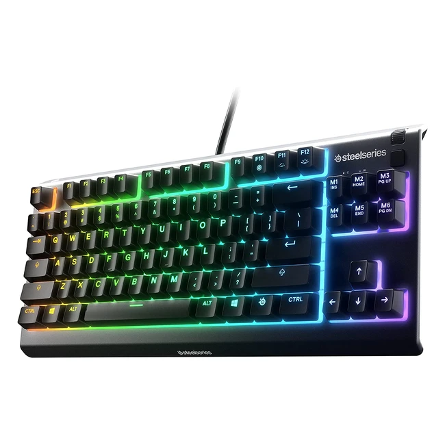 SteelSeries Apex 3 TKL RGB Gaming Keyboard - Compact Esports Form Factor, 8-Zone RGB Illumination, IP32 Water/Dust Resistant