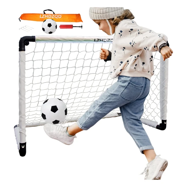Kinder-Fußballtor-Set für Garten und Indoor - Tragbar, mit Netz, Ball und Pumpe