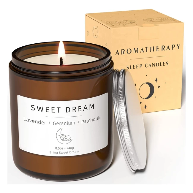 Sweet Dream Lavender Scented Candle Set for Anxiety & Stress Relief - 240g