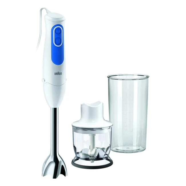 Frullatore ad immersione Braun Multiquick 3 MQ3020 Pesto con minitritatutto da 350ml e bicchiere graduato 600ml - Potenza 700W