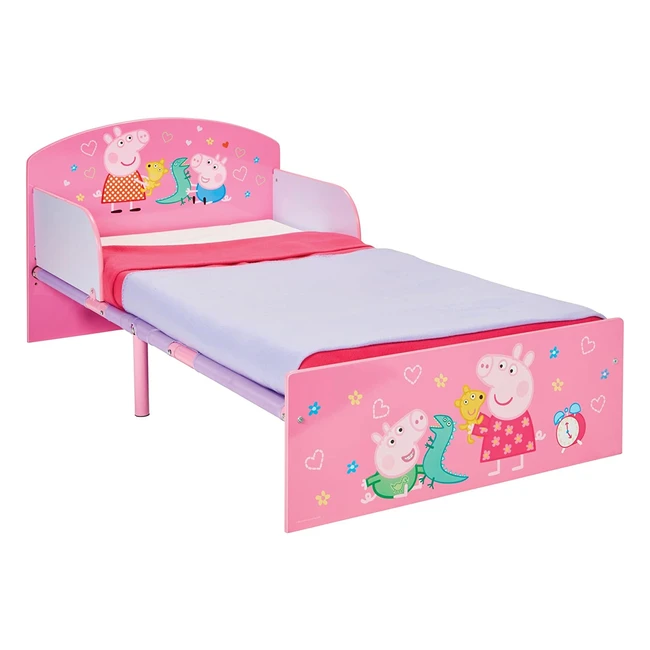 Peppa Pig Toddler Bed by HelloHome - Low to the Ground with Protective Side Guards