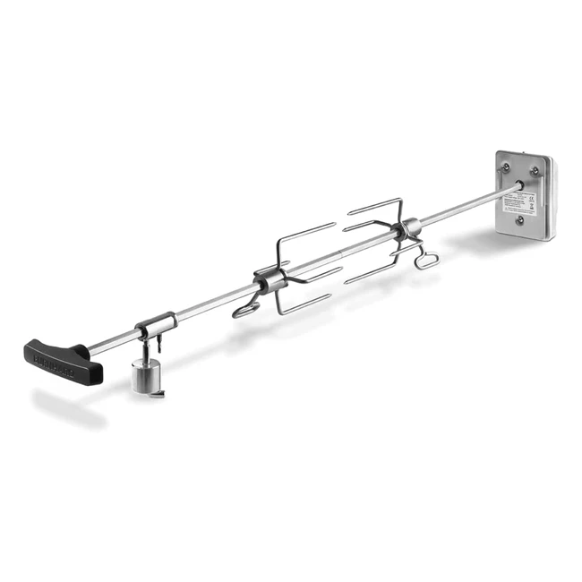 Burnhard Universal Drehspieß mit Elektromotor und Fleischgabeln aus Edelstahl für Gasgrill Fred 2 und 3-Brenner