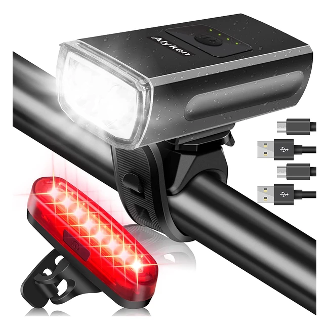 Luci bicicletta LED 1200 lumen, USB ricaricabile, impermeabile IP65, per MTB e strada