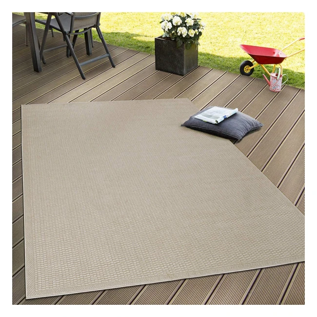 Paco Home Outdoor-Teppich in Beige, 160x220 cm, flachgewebt, natürlicher Look, strapazierfähig