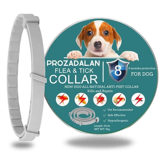 Collare antipulci per cani Prozadalan - Formula unica a base vegetale - Protezione 8 mesi