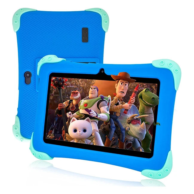 Tablette pour enfants Eaglesoar 7 pouces Android 11 - 2Go RAM, 32Go ROM, contrôle parental, double caméra, WiFi, Bluetooth, étui kidproof - bleu