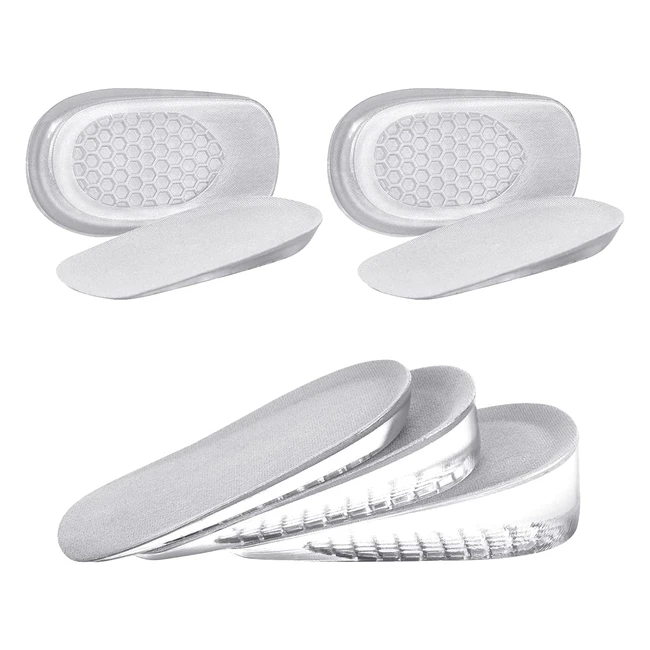 Increase Your Height with URAQT Gel Insoles - Comfortable and Invisible Shoe Lift Inserts for Men and Women (3 Heights)