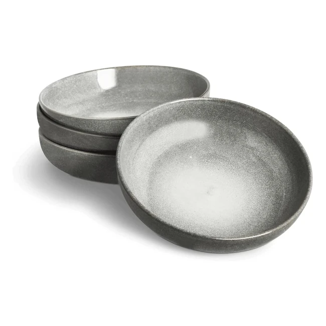 Misty Cliff Suppenteller-Set aus Steingut, 4-teilig - Skandinavisches Design