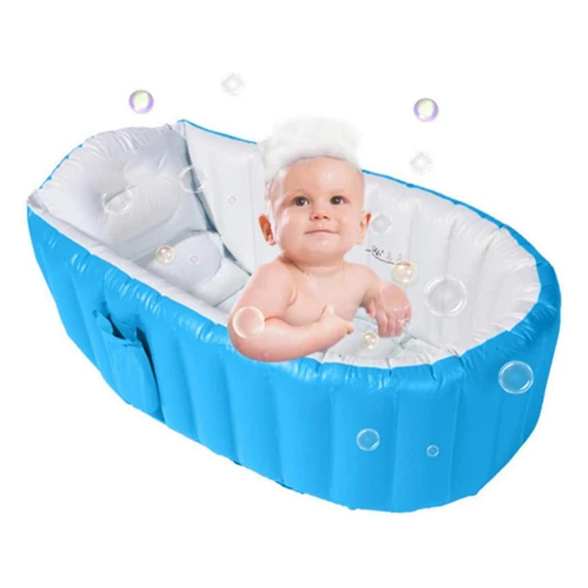 Alytimes Inflatable Baby Bathtub - Foldable Portable and Safe for Infants and 
