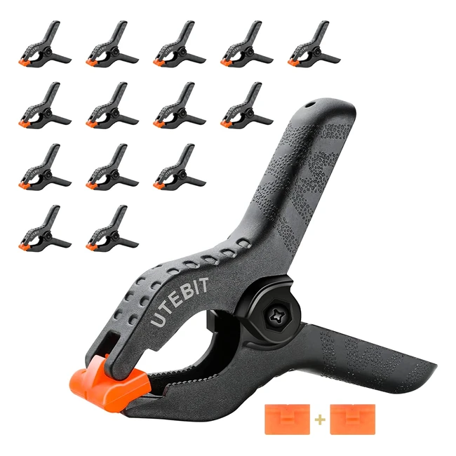 Utebit 15-Pack Background Clamps - 35in89cm Greenscreen Spring Clips for Photo 