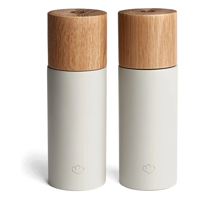 Springlane Salz- und Pfeffermhle Set aus Eichenholz und Beton mit verstellbare