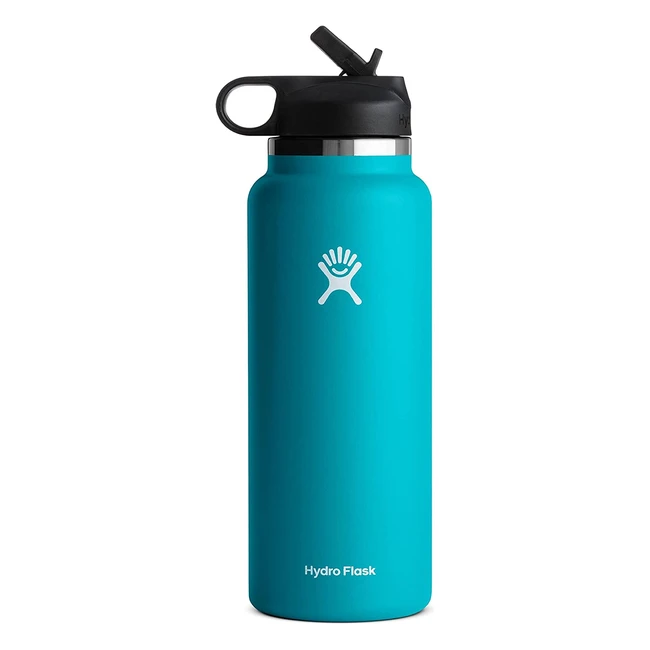 Hydro Flask 40 oz Wide Mouth Stainless Steel Water Bottle with Straw Lid - Laguna (#ReferenceNumber) - Vacuum Insulated, BPA-Free, Non-Toxic