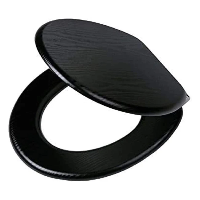 Asiento de Inodoro Tiger Blackwash MDF Negro - Cierre Suave y Resistente a Arañazos