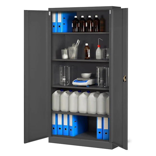 Aktenschrank C001H Stahlschrank 195cm x 90cm x 40cm abschliebar anthrazit