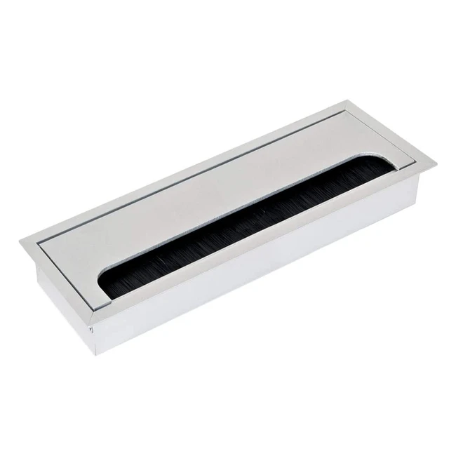 Emuca Cable Cover - 270x80mm - Matte Anodized Aluminum - Desk/Table Organizer