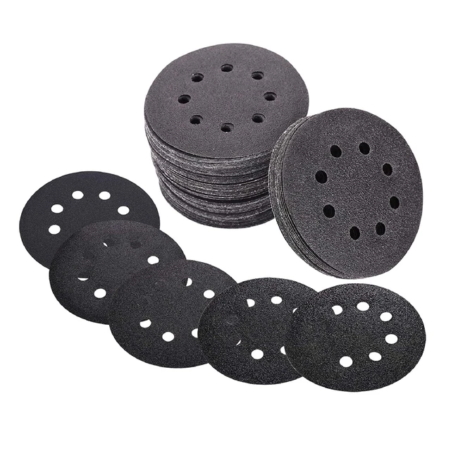 Disque de ponçage 125mm 120pcs en carbure de silicium avec 8 trous - Grain 24/60/80/120
