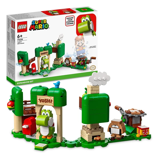Set de expansión LEGO Super Mario Yoshi y Monty Mole con casa de juguete y golosinas
