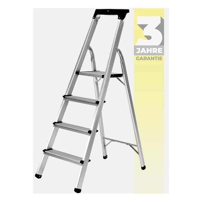 Craftfull Aluminium Haushaltsleiter CF133B - Klappleiter mit Ablage - 150 kg - 3