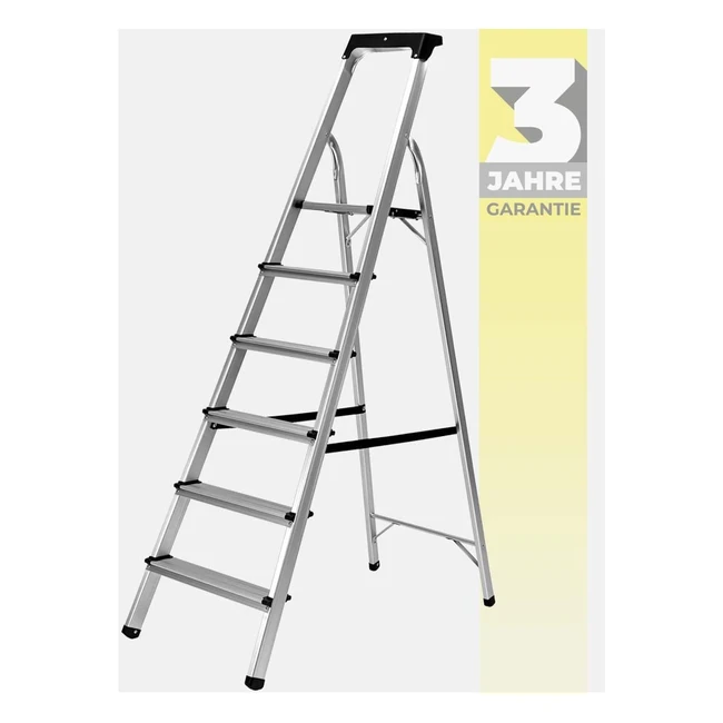 Craftfull Aluminium Haushaltsleiter CF133B - Klappleiter mit Ablage - Bis 150 kg