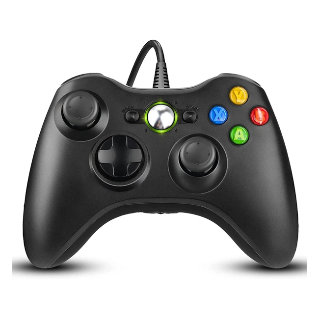 Etparkk Controller Xbox 360 Wired - Compatibile con PC Windows - Joystick USB Slim - Alta Sensibilità - Vibrazione - 8 Direzioni