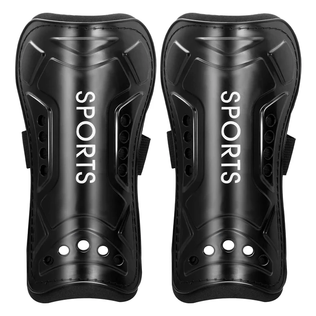 Youth Shin Guards for Football Games - Elite Athlete Perforated Breathable Shin Pads for Boys and Girls - Size 6-15 Years - Reference #615