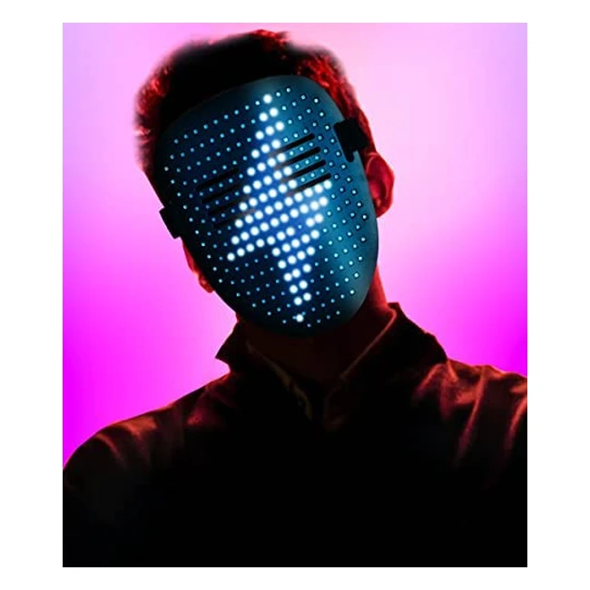 Máscara LED Megoo Recargable para Halloween y Fiestas - 50 Patrones