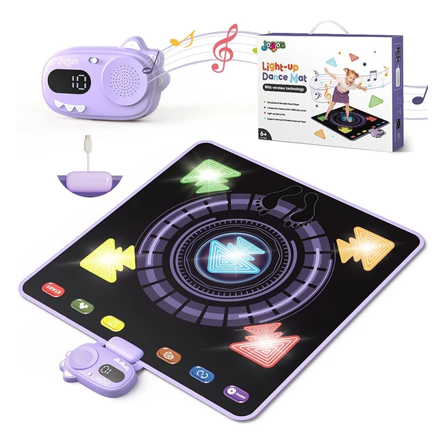 Tappetino da ballo luminoso Joyjoz - Giocattolo da ballo portatile - Regalo di Natale e compleanno per bambini 6-12 anni