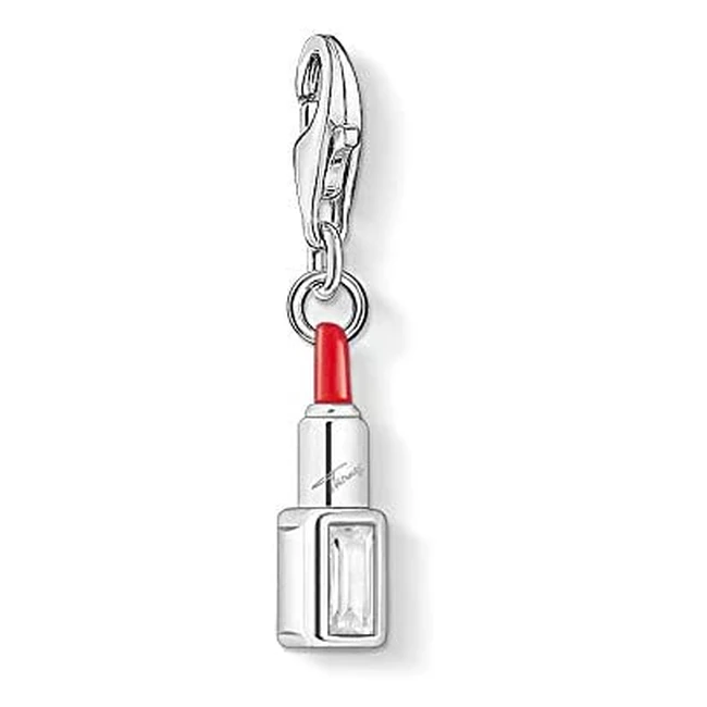 Thomas Sabo Damen Charmanhänger Roter Lippenstift 925 Sterling Silber