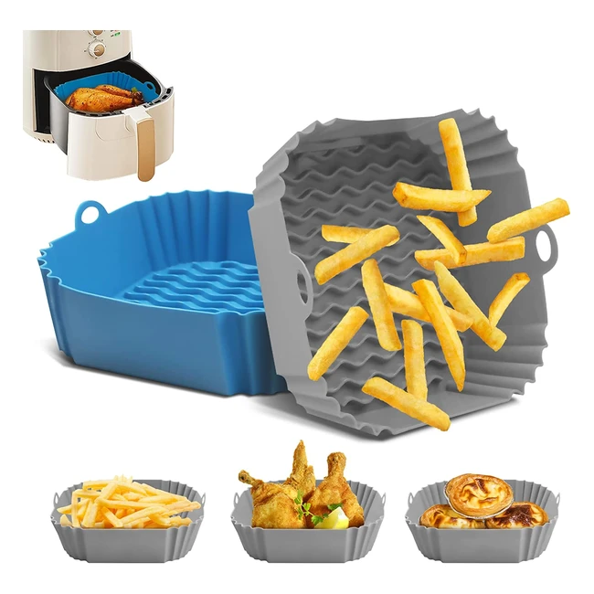 Reusable Silicone Air Fryer Liners for 5L/7.2L Ninja, Tower, Cosori - Non-Stick, BPA-Free, Heat-Resistant