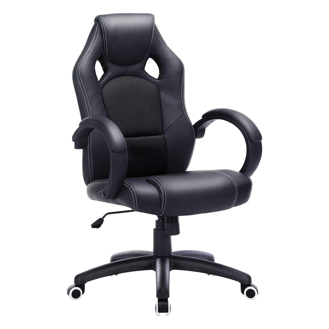 Songmics Racing Sport Office Chair - PU Black OBG56BUK - Tilt Function & Height Adjustment