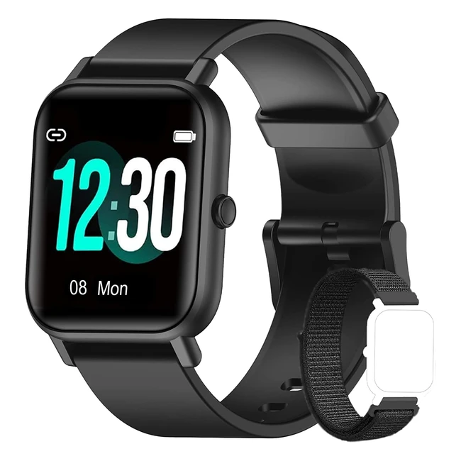 Blackview Fitness Smartwatch - Heart Rate, Blood Oxygen, Sleep Monitor, 5ATM Waterproof, 13'' Touch Screen for Android & iOS