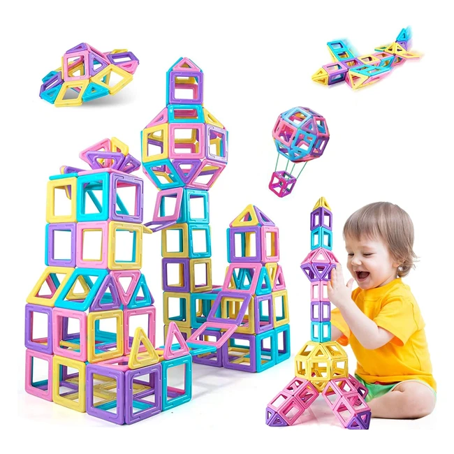 40pc Atcrinict Castle Magnetic Blocks - Learning & Development Building Toys for Kids 3-7 Years