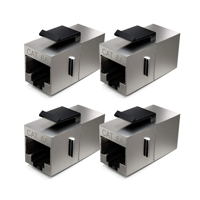 Module Keystone deleycon Cat6a - Couplage de câble, Connecteur Blindé, 2x Prise RJ45, Panneau de Brassage, Extension