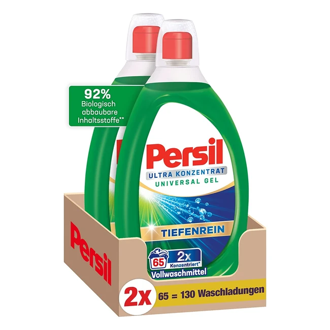 Persil Ultra Concentrate Universal Gel Detergent - 130 Washes (2x65) - Deep Clean Plus Technology